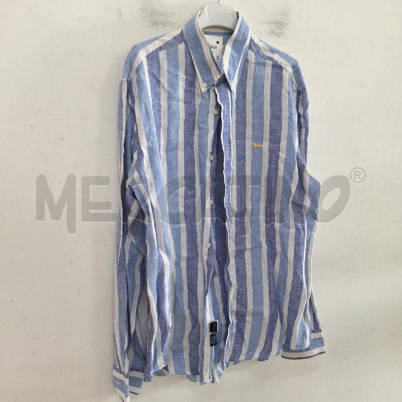 CAMICIA UOMO HARMONT&BLAINE RIGHE CELESTE BIANCO LINO | Mercatino dell'Usato Ottaviano 2