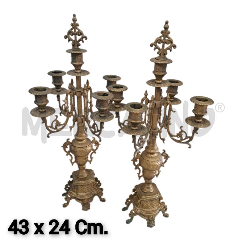 CANDELABRI PZ. 2 CLASSICI OTTONATO GHIRIGORI  | Mercatino dell'Usato Ottaviano 1