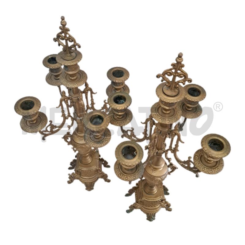 CANDELABRI PZ. 2 CLASSICI OTTONATO GHIRIGORI  | Mercatino dell'Usato Ottaviano 2