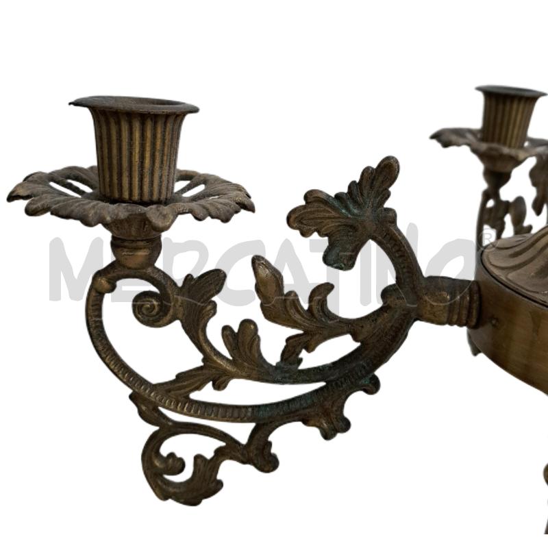 CANDELABRI PZ. 2 OTTONE DECORO GHIRIGORI CLASSICO  | Mercatino dell'Usato Ottaviano 3