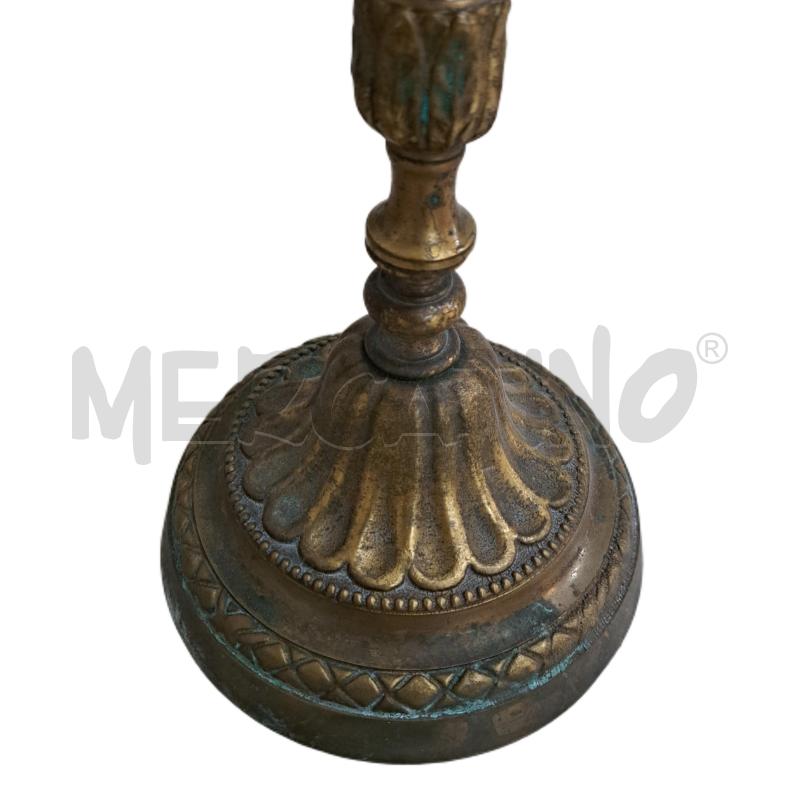 CANDELABRI PZ. 2 OTTONE DECORO GHIRIGORI CLASSICO  | Mercatino dell'Usato Ottaviano 4