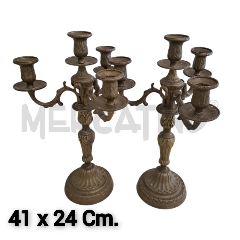 CANDELABRI PZ. 2 OTTONE GHIRICORI CLASSICI  | Mercatino dell'Usato Ottaviano 1