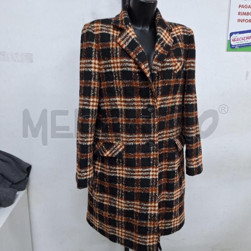 CAPPOTTO DONNA ROMIHO MARRONE NERO QUADRI | Mercatino dell'Usato Ottaviano 3