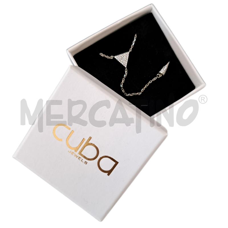 COLLANA ARG CUBA JEWELS TRIANGOLO PUNTA BRILLANTI  | Mercatino dell'Usato Ottaviano 1