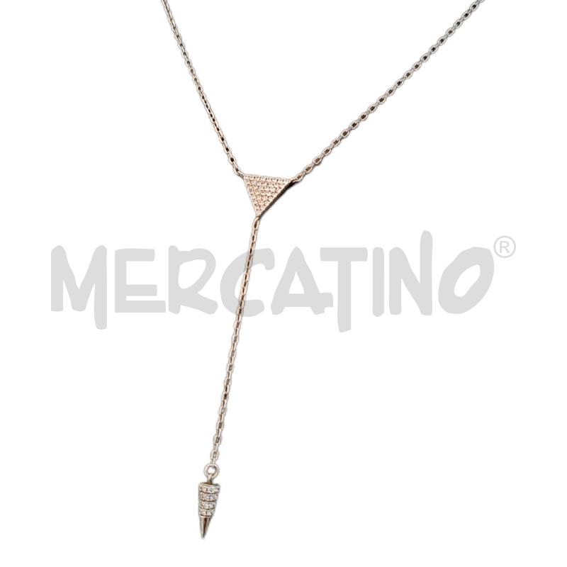COLLANA ARG CUBA JEWELS TRIANGOLO PUNTA BRILLANTI  | Mercatino dell'Usato Ottaviano 2