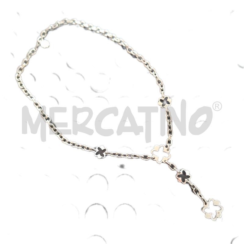 COLLANA BLISS ACCIAIO QUADRIFOGLI | Mercatino dell'Usato Ottaviano 1
