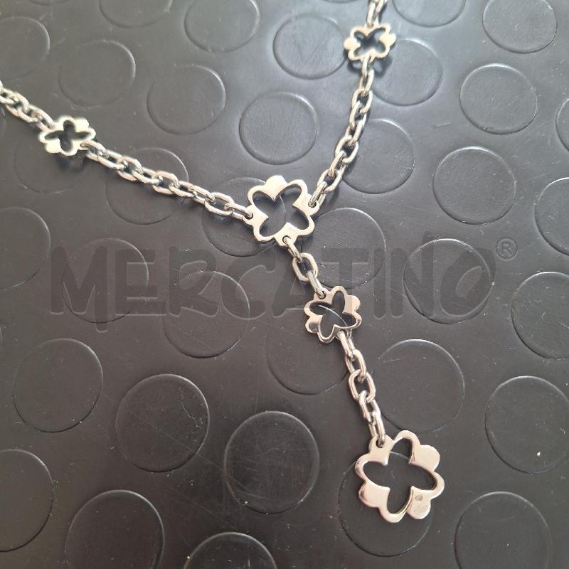COLLANA BLISS ACCIAIO QUADRIFOGLI | Mercatino dell'Usato Ottaviano 2