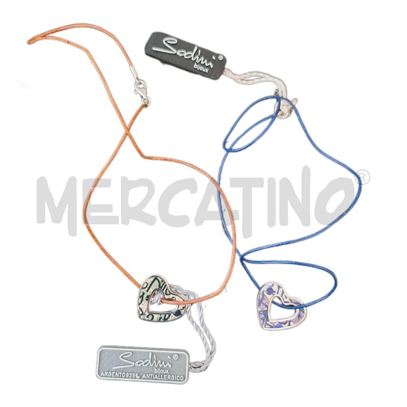 COLLANA SODINI BIJOUX ARG CIONDOLO CUORE VERDE O BLU  | Mercatino dell'Usato Ottaviano 1