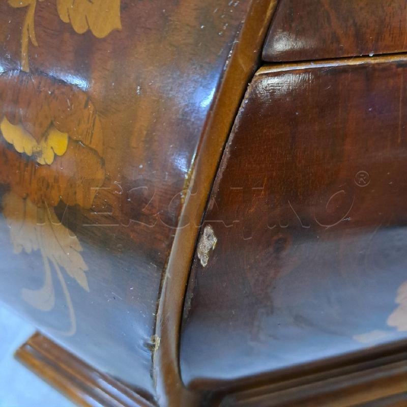 COMO' CASSETTONE LEGNO INTERSIATO OLANDESE FLOREALE  | Mercatino dell'Usato Ottaviano 4