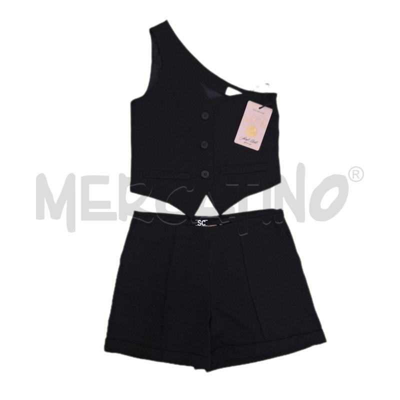 COMPLETO BAMBINA SARAH CHOLE NERO GILET MONOSPALLA NUOVO | Mercatino dell'Usato Ottaviano 1