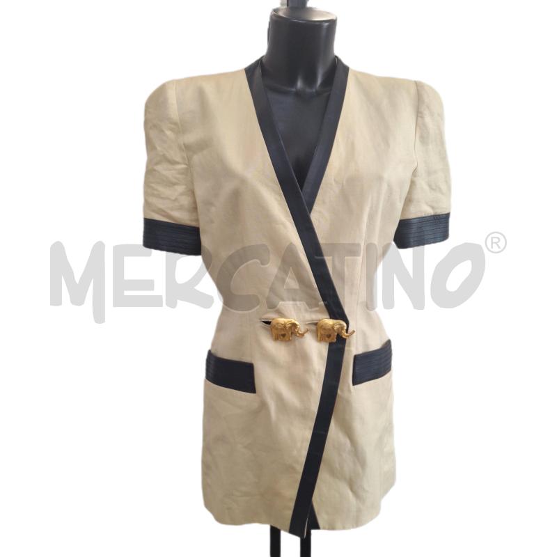 COMPLETO DONNA GAI MATTIOLO BEIGE NERO BOTTONI ELEFANTE | Mercatino dell'Usato Ottaviano 1