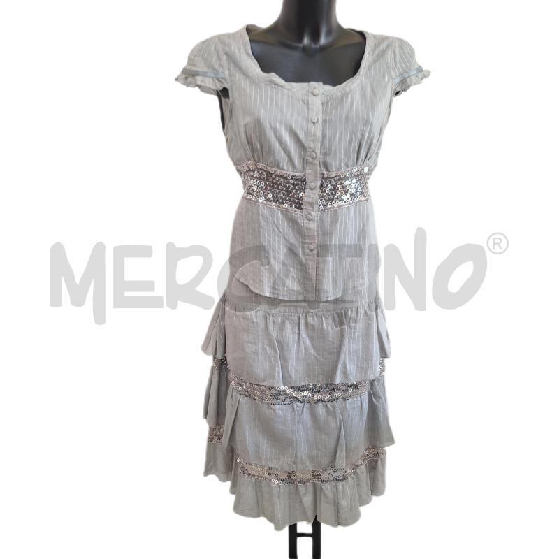 COMPLETO DONNA MARIELLA ROSATI GRIGIO PAILLETTES CAMICIA GONNA  | Mercatino dell'Usato Ottaviano 1