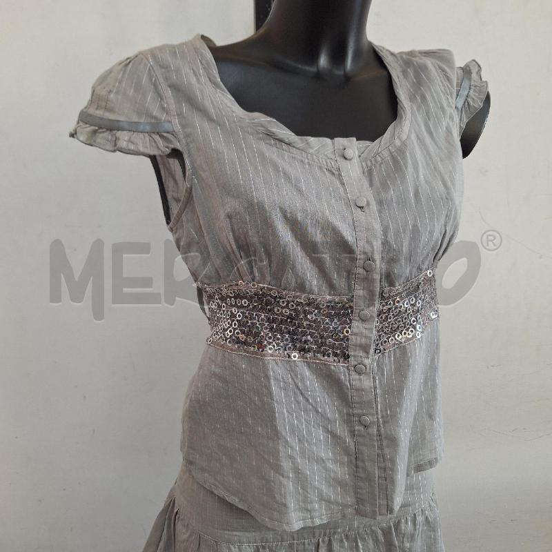 COMPLETO DONNA MARIELLA ROSATI GRIGIO PAILLETTES CAMICIA GONNA  | Mercatino dell'Usato Ottaviano 2