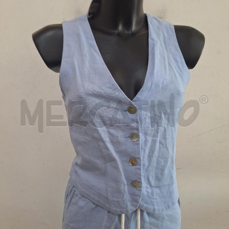 COMPLETO DONNA PDK CELESTE GILET + PANTALONE | Mercatino dell'Usato Ottaviano 2