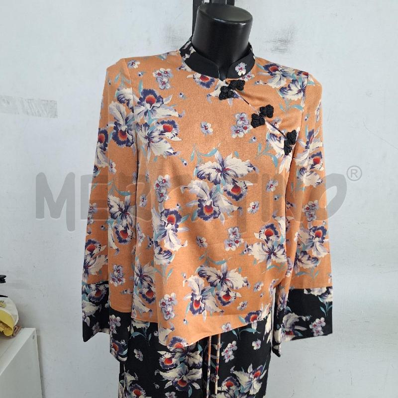 COMPLETO DONNA ZARA NERO FIORI ARANCIONE | Mercatino dell'Usato Ottaviano 4