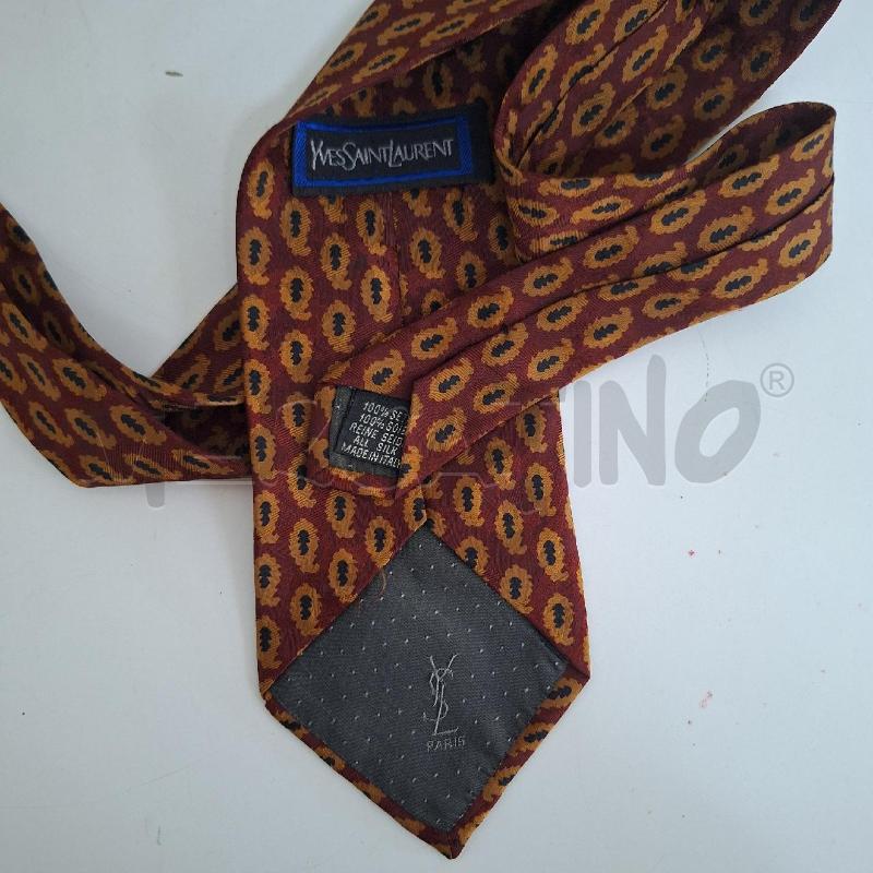 CRAVATTA YVES SAINT LAURENT ROSSO ARANCIONE | Mercatino dell'Usato Ottaviano 3