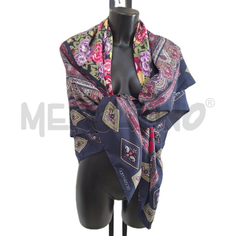 FOULARD GIANNI VERSACE VINTAGE BLU FUCSIA GRANDE | Mercatino dell'Usato Ottaviano 1