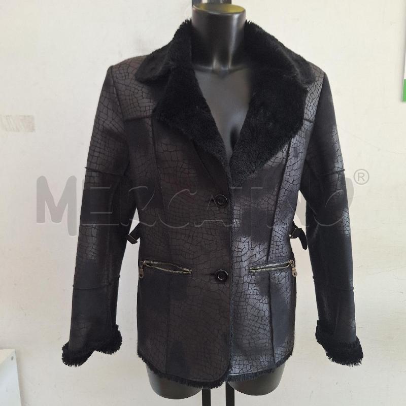 GIACCA DONNA CAMOMILLA ANIMALIER NERO PELLICCIOTTO | Mercatino dell'Usato Ottaviano 1