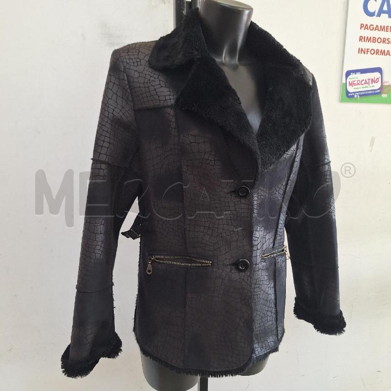 GIACCA DONNA CAMOMILLA ANIMALIER NERO PELLICCIOTTO | Mercatino dell'Usato Ottaviano 2