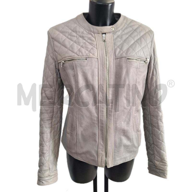 GIACCA DONNA COCONUDA GRIGIO VERA PELLE TRAPUNTATA | Mercatino dell'Usato Ottaviano 1