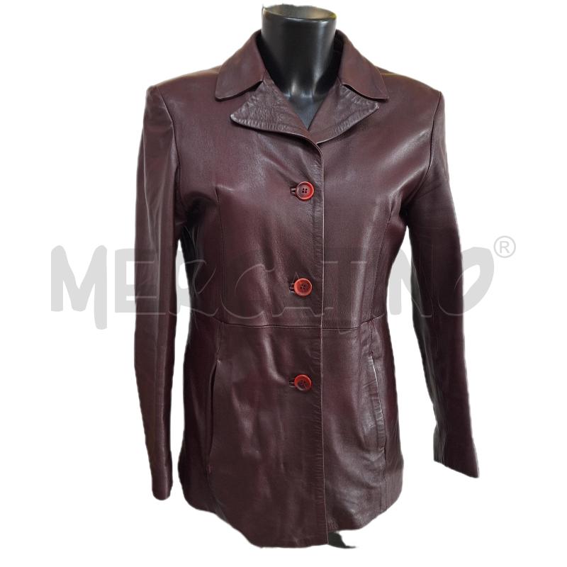GIACCA DONNA DEL GAUDIO BORDEAUX VERA PELLE | Mercatino dell'Usato Ottaviano 1