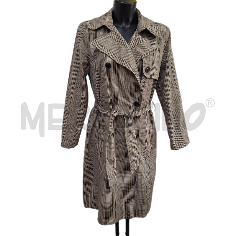 GIACCA DONNA TRENCH STRADIVARIUS BEIGE PIED DE POULE LUNGO | Mercatino dell'Usato Ottaviano 1