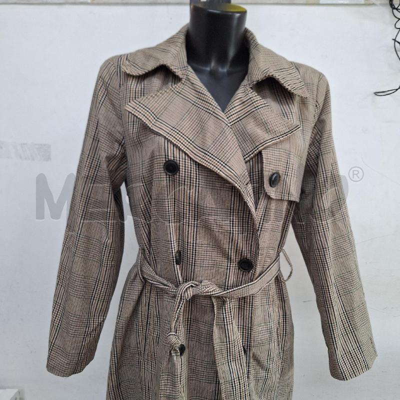 GIACCA DONNA TRENCH STRADIVARIUS BEIGE PIED DE POULE LUNGO | Mercatino dell'Usato Ottaviano 2