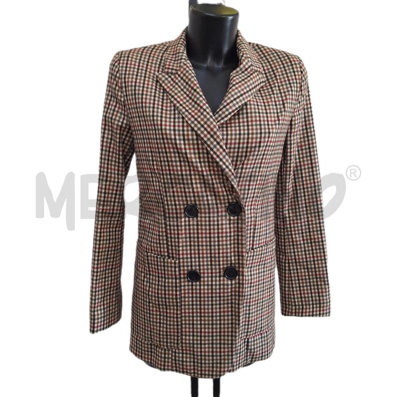 GIACCA DONNA VICOLO MARRONE BEIGE QUADRETTINI  | Mercatino dell'Usato Ottaviano 1