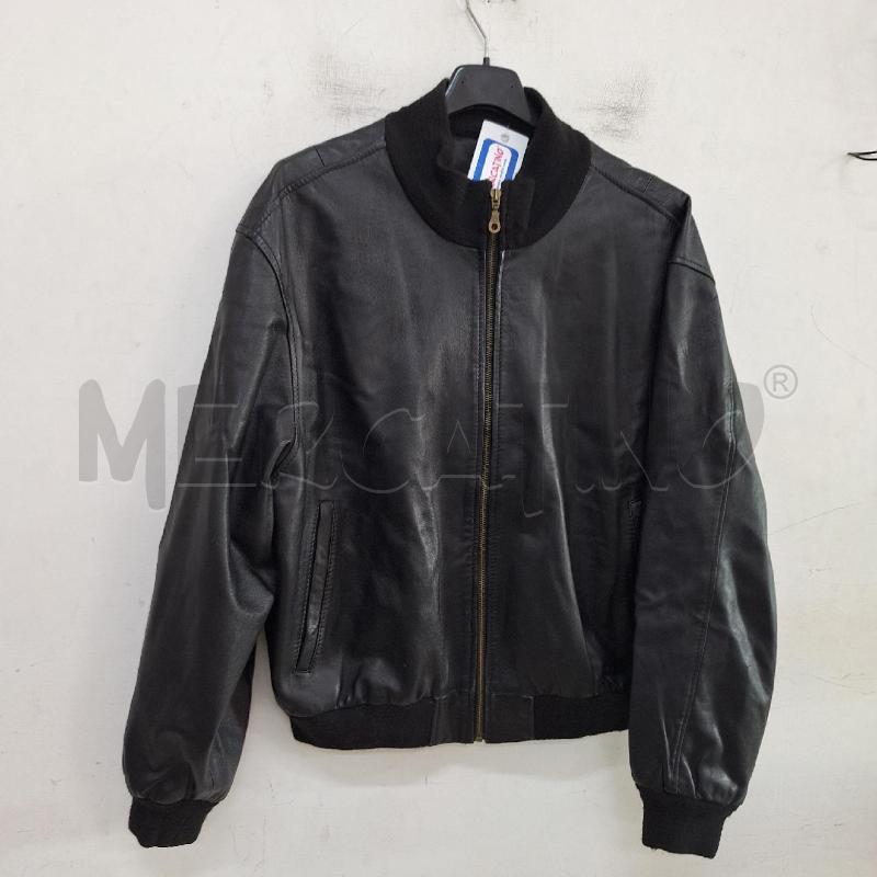 GIACCA UOMO VERA PELLE NERO 50 COLLETTO TESSUTO | Mercatino dell'Usato Ottaviano 2