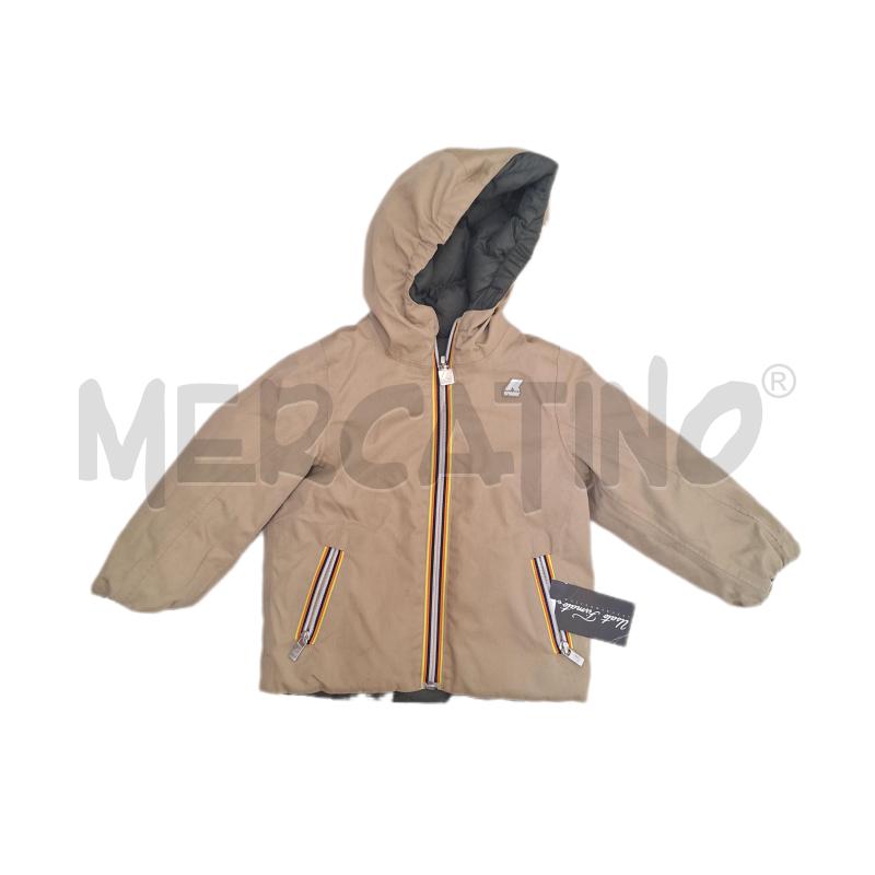 GIUBBINO BAMBINO KWAY VERDE REVERSIBILE BEIGE  | Mercatino dell'Usato Ottaviano 1