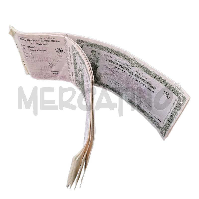 LIBRETTO BUONO POSTALE FRUTTIFERO L. 250.000 | Mercatino dell'Usato Ottaviano 2