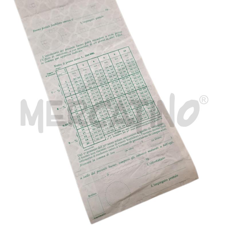 LIBRETTO BUONO POSTALE FRUTTIFERO L. 250.000 | Mercatino dell'Usato Ottaviano 4