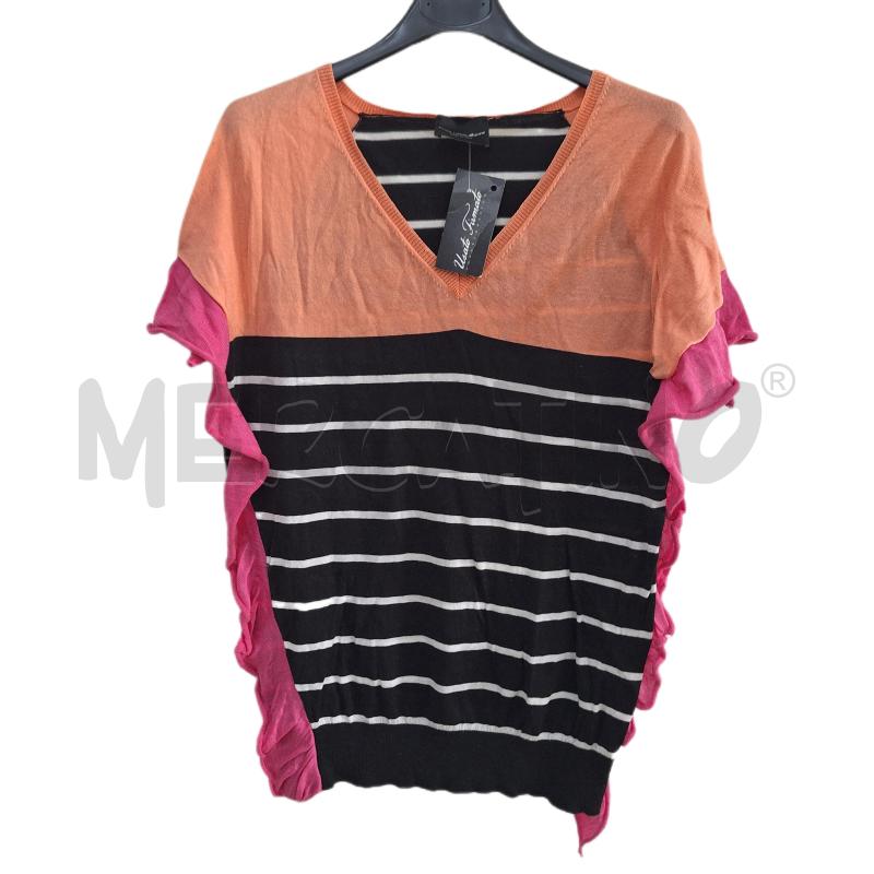 MAGLIA DONNA ATOS LOMBARDINI NERO ROSA BIANCO | Mercatino dell'Usato Ottaviano 1