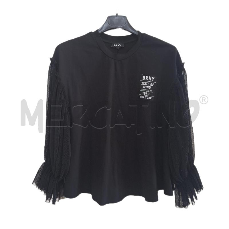 MAGLIA DONNA DKNY NERO MANICHE VELATO | Mercatino dell'Usato Ottaviano 1