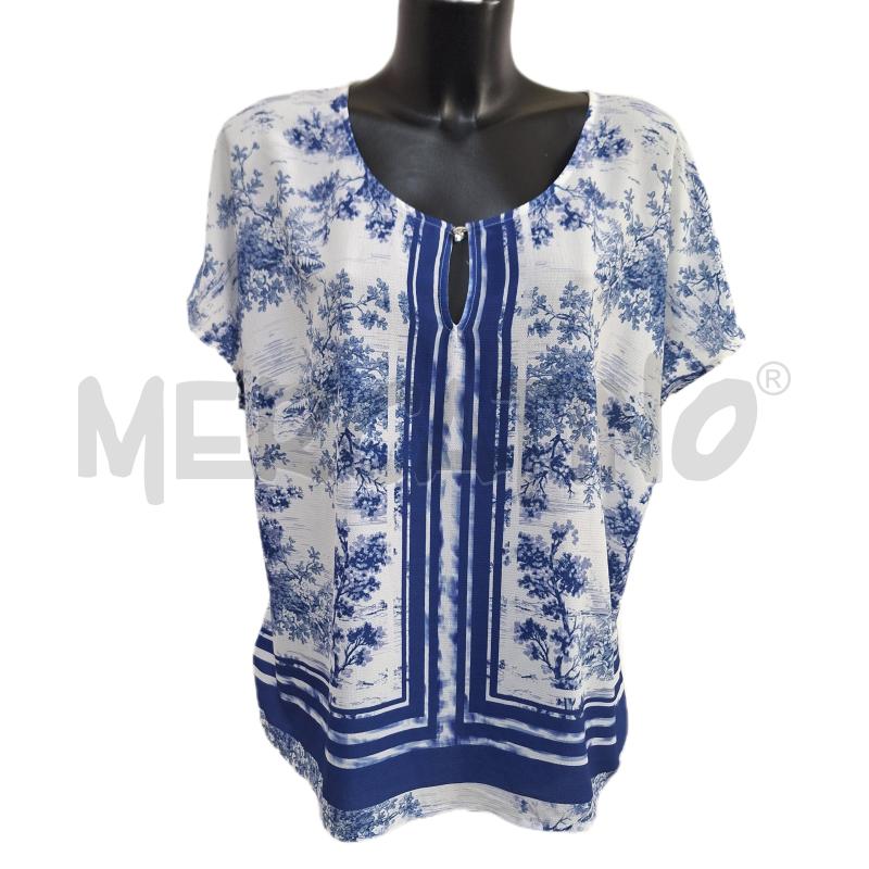 MAGLIA DONNA ELENA MIRÒ BIANCO FIORI BLU | Mercatino dell'Usato Ottaviano 1