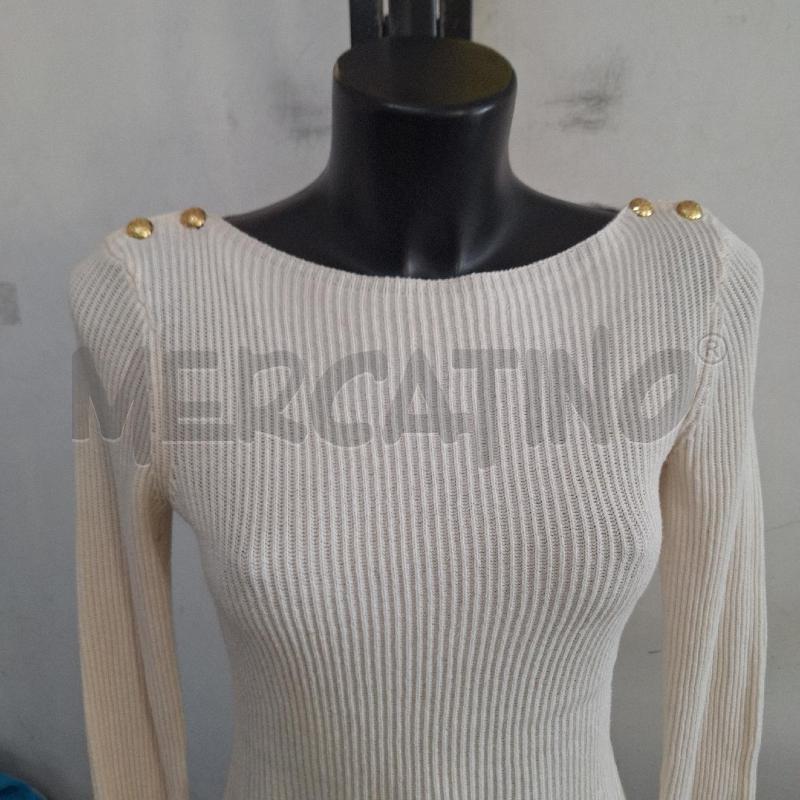 MAGLIA DONNA LAUREN RALPH LAUREN BIANCO BOTTONI DORATO | Mercatino dell'Usato Ottaviano 2