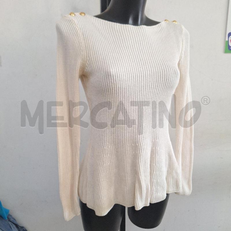 MAGLIA DONNA LAUREN RALPH LAUREN BIANCO BOTTONI DORATO | Mercatino dell'Usato Ottaviano 3