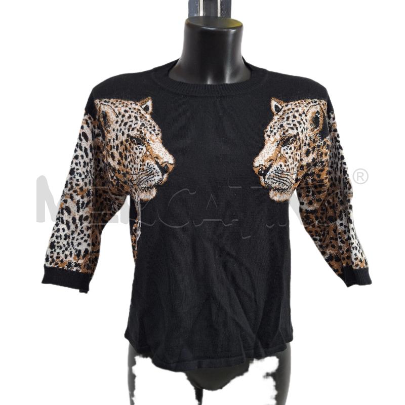MAGLIA DONNA MARIAGRAZIA SEVERI NERO GHEPARDI  | Mercatino dell'Usato Ottaviano 1