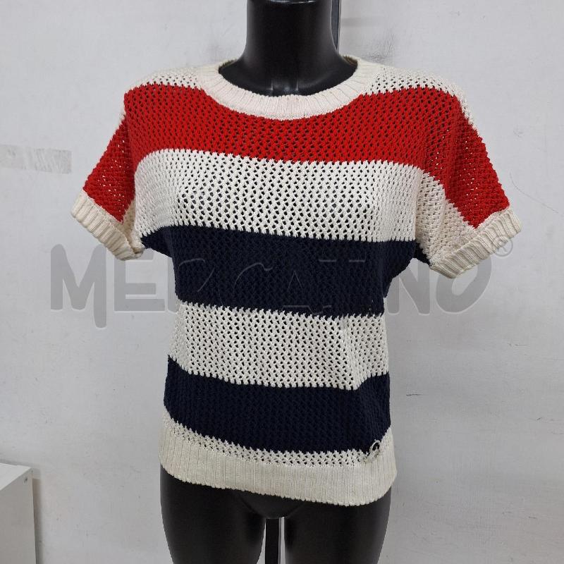 MAGLIA DONNA MONCLER BIANCO ROSSO BLU | Mercatino dell'Usato Ottaviano 2