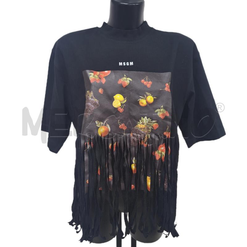 MAGLIA DONNA MSGM NERO FRANGE FRUTTA | Mercatino dell'Usato Ottaviano 1