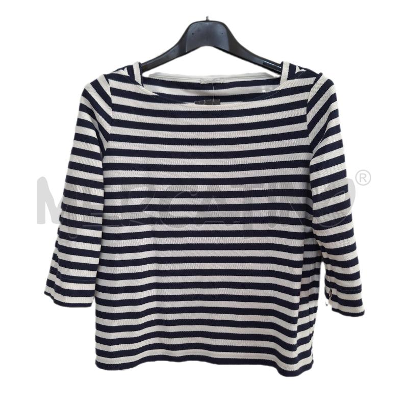 MAGLIA DONNA PENNYBLACK BIANCO RIGHE BLU | Mercatino dell'Usato Ottaviano 1
