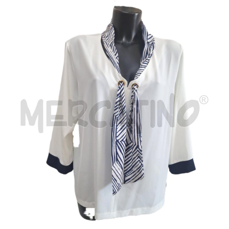 MAGLIA DONNA ROMIHO BIANCO BLU | Mercatino dell'Usato Ottaviano 1