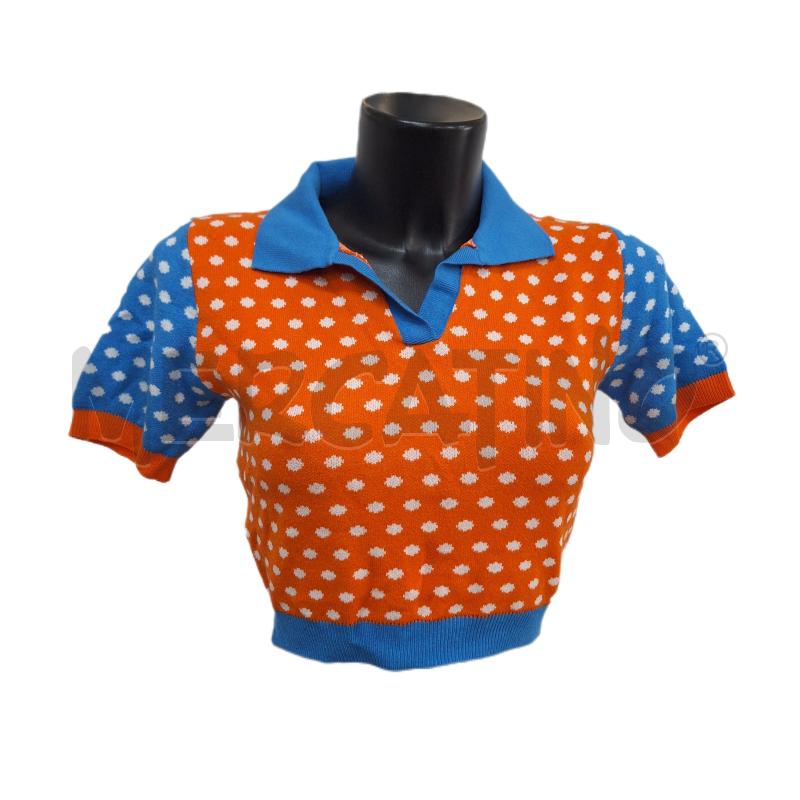 MAGLIA DONNA SARAH ALLISON ARANCIONE CELESTE NUOVO | Mercatino dell'Usato Ottaviano 1