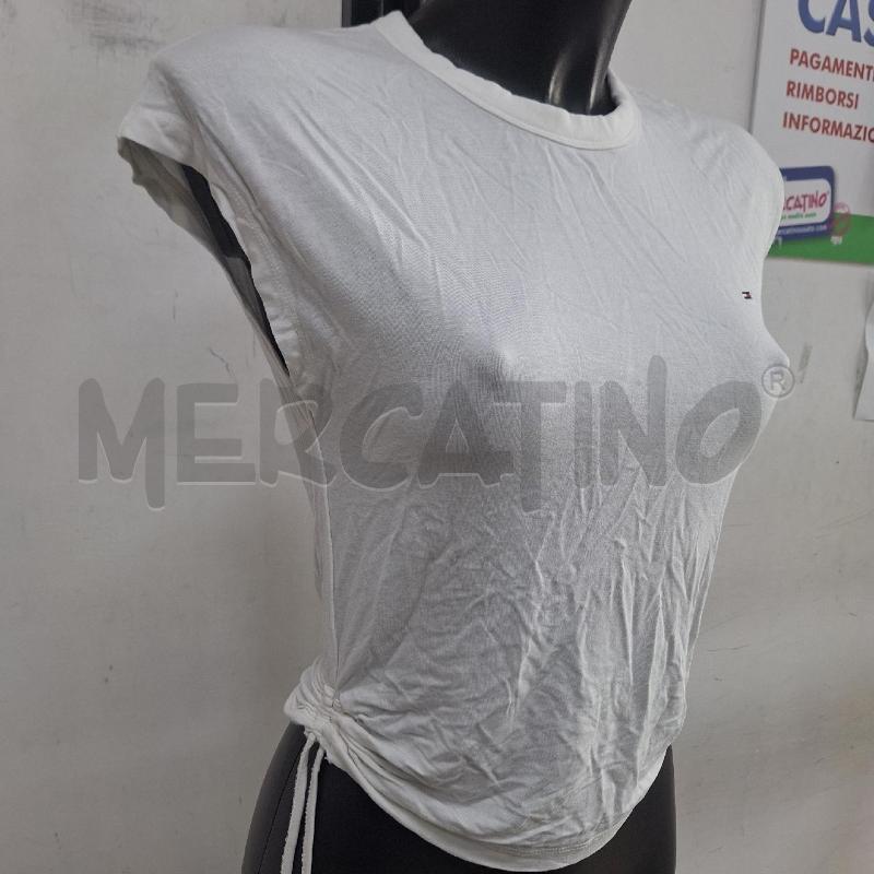MAGLIA DONNA TOMMY JEANS BIANCO LACCI LATERALI | Mercatino dell'Usato Ottaviano 2