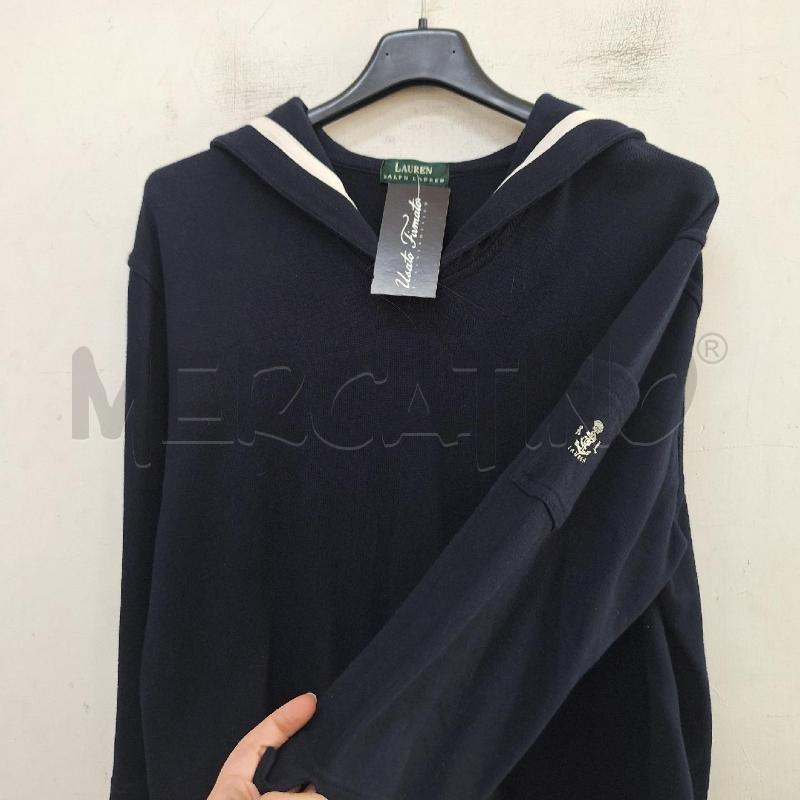 MAGLIONE DONNA LAUREN RALPH LAUREN BLU RIGA BIANCO | Mercatino dell'Usato Ottaviano 2