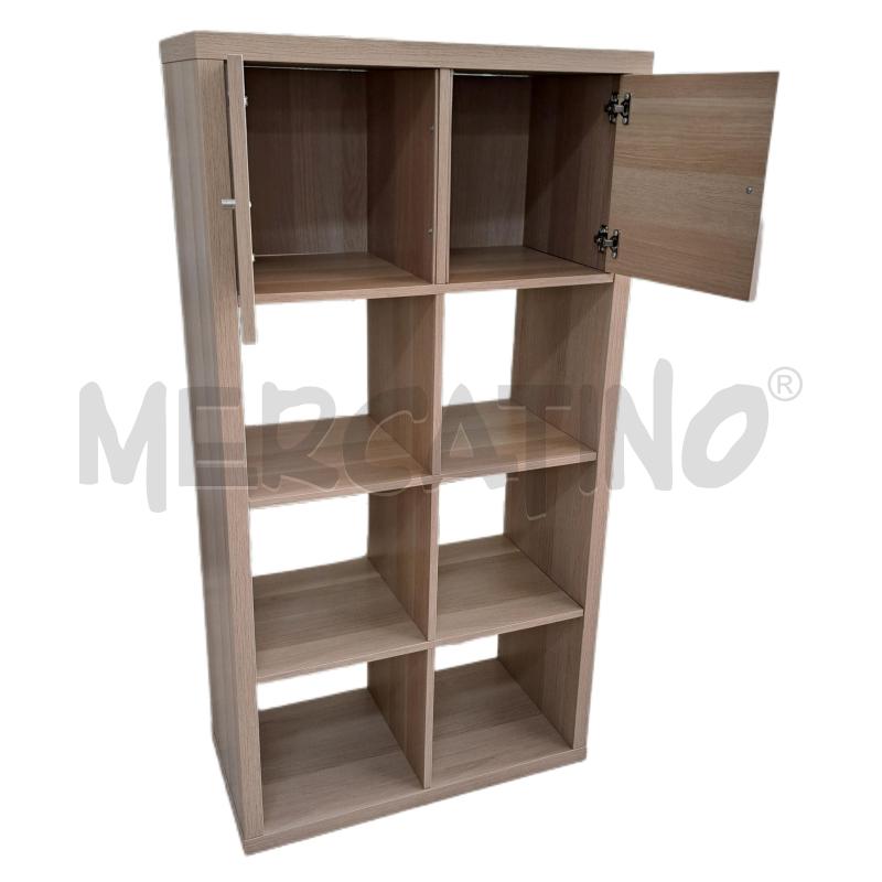MOBILE SCAFFALE IKEA KALLAX ROVERE + 2 PORTE  | Mercatino dell'Usato Ottaviano 2
