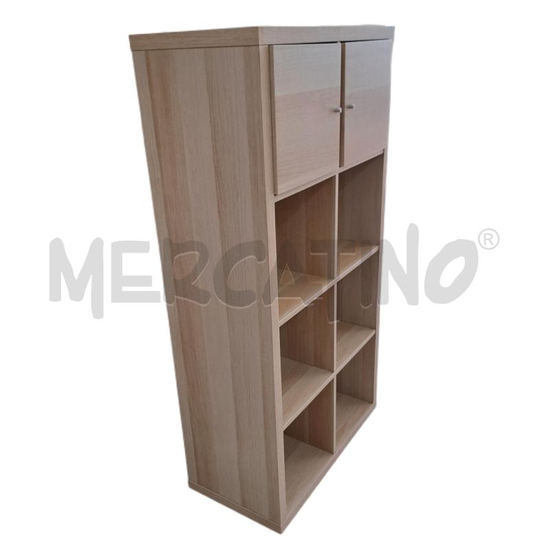MOBILE SCAFFALE IKEA KALLAX ROVERE + 2 PORTE  | Mercatino dell'Usato Ottaviano 3