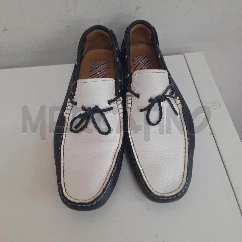 MOCASSINI PELLE UOMO GOLD BROTHERS BIANCO BLU | Mercatino dell'Usato Ottaviano 3