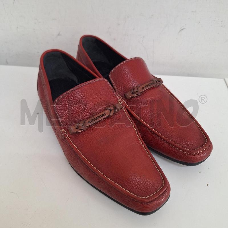 MOCASSINI PELLE UOMO T-WAY A.TESTONI ROSSO | Mercatino dell'Usato Ottaviano 4