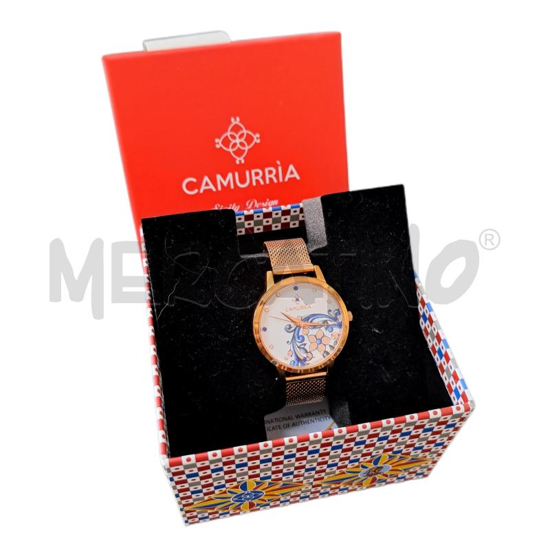 OROLOGIO CAMURRIA DORATO FIORE BLU BEIGE  | Mercatino dell'Usato Ottaviano 1